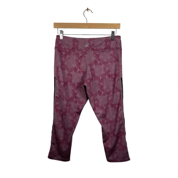 Asics Kate Mesh Capri Leggings Purple Oxide/Dried Berry Linear Eclipse Size M - Picture 12 of 14